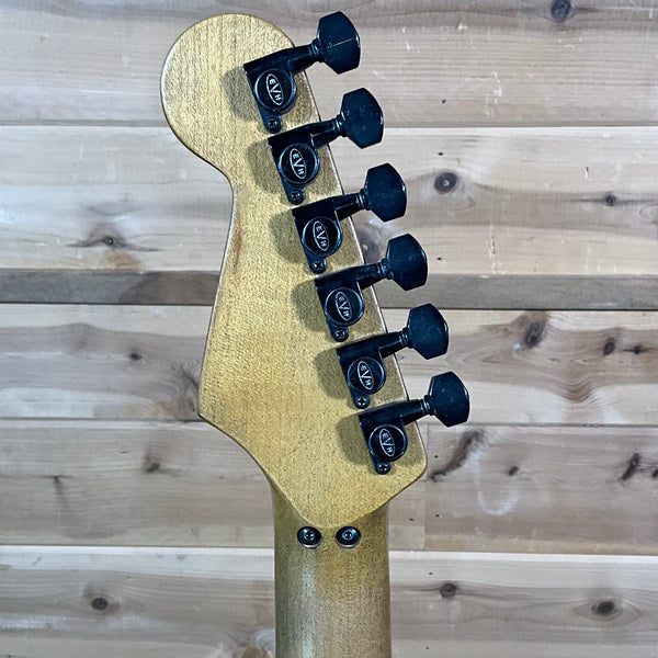 EVH Limited Edition Striped Series Frankenstein Frankie Aged Electric Guitar - Black with Yellow Stripes