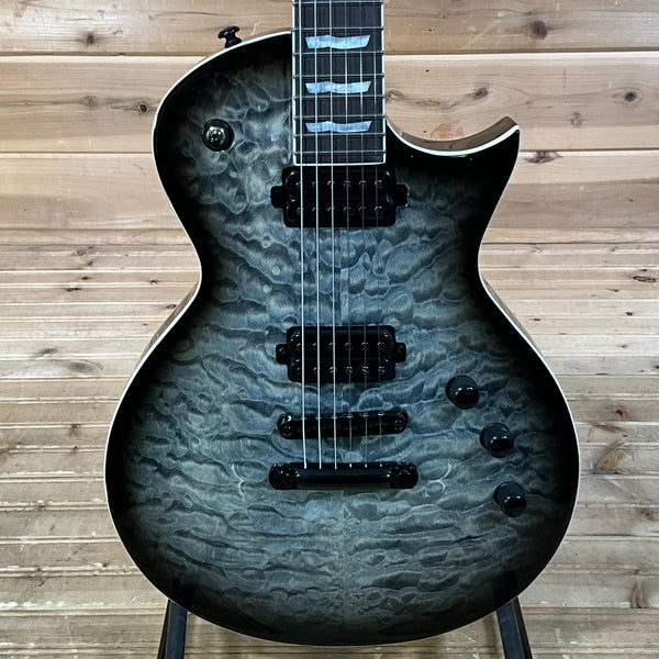 ESP LTD EC-1000T QM Electric Guitar - Charcoal Burst