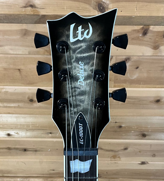 ESP LTD EC-1000T QM Electric Guitar - Charcoal Burst