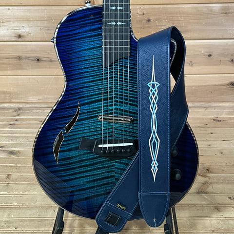Action Custom Straps Simply Classy Cobalt Blue with Pinstriping Guitar Strap