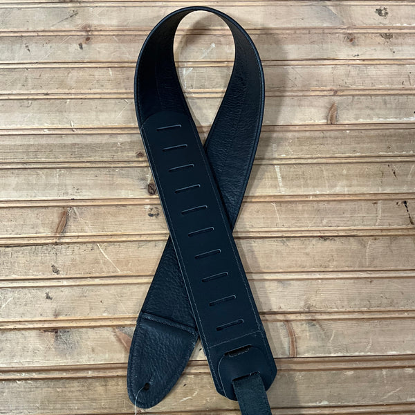 Action Custom Straps Custom Limited Edition Simply Classy Black with Vintage Python Ends Guitar Strap