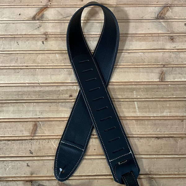 Action Custom Straps Custom Limited Edition Simply Classy Black with Diamond Watersnake Ends Guitar Strap