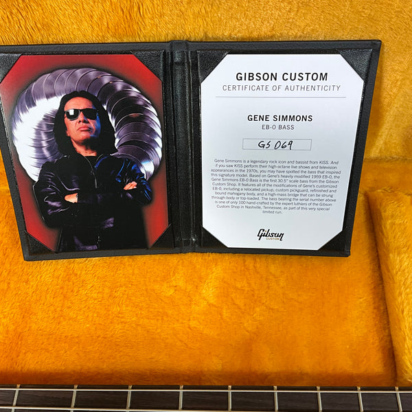 Gibson Custom Gene Simmons EB-0 Electric Bass - Ebony VOS