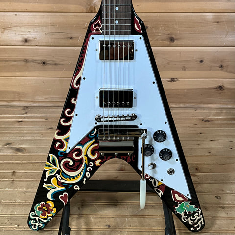 Epiphone Jimi Hendrix "Love Drops" Flying V Electric Guitar - Ebony