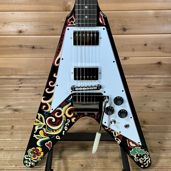 Epiphone Jimi Hendrix "Love Drops" Flying V Electric Guitar - Ebony