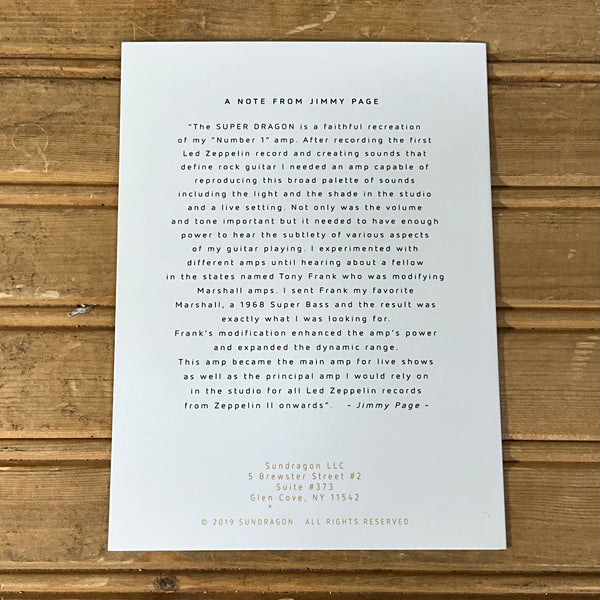 Sundragon Amplifiers Jimmy Page Super Dragon Amplifier/Cabinet
