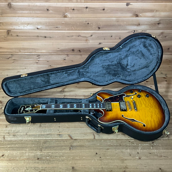 D'Angelico Excel DC XT Electric Guitar - Iced Tea Burst Quilt