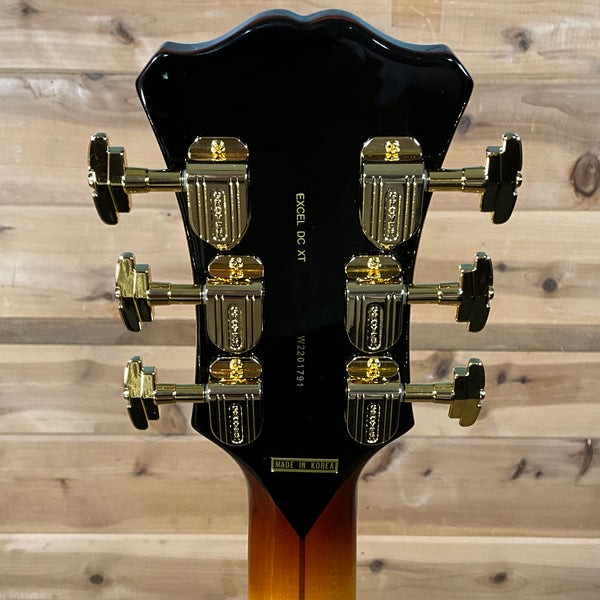 D'Angelico Excel DC XT Electric Guitar - Iced Tea Burst Quilt