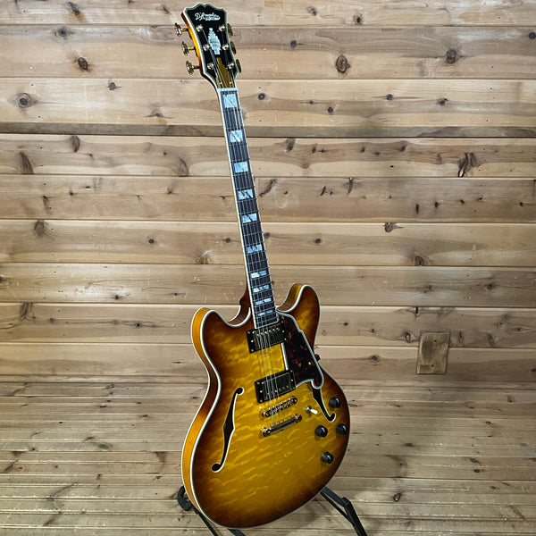 D'Angelico Excel DC XT Electric Guitar - Iced Tea Burst Quilt