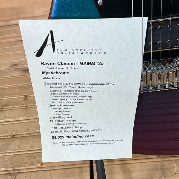 Tom Anderson Raven Classic Electric Guitar - Mystichrome