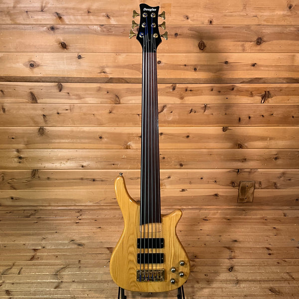 Douglas WOB826NA Six String Fretless Electric Bass Guitar USED - Natural