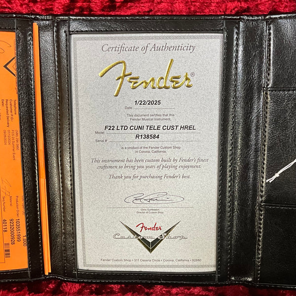 Fender Custom Shop F22 Limtied CuNiFe Telecaster Heavy Relic - Aged Black Over 3-Color Sunburst