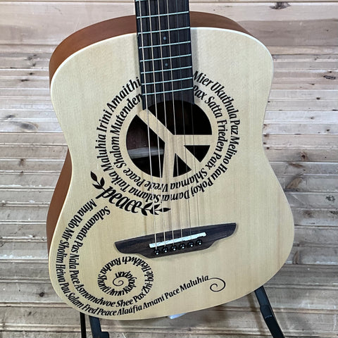 Luna SAF-PCE Safari Peace Travel Acoustic Guitar - Natural