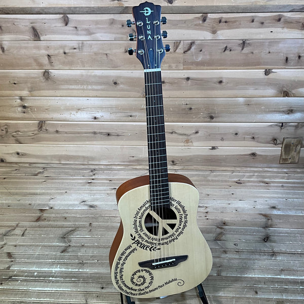 Luna SAF-PCE Safari Peace Travel Acoustic Guitar - Natural