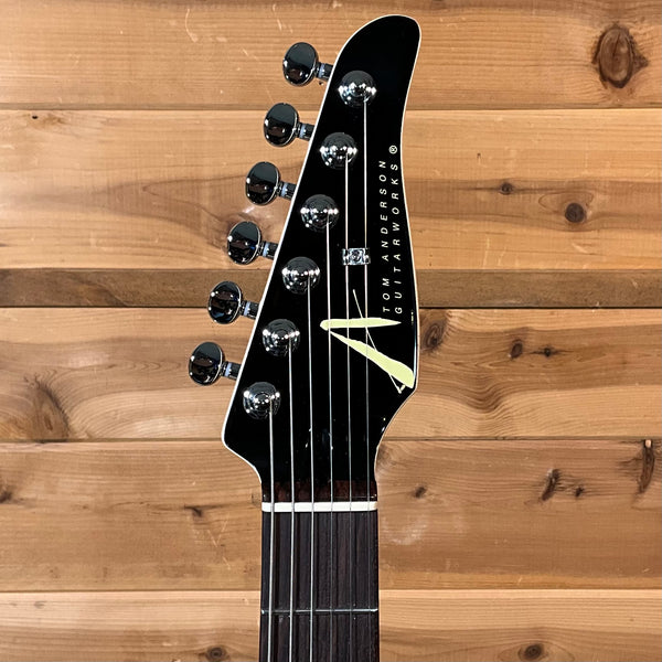 Tom Anderson Drop Top Electric Guitar - Cajun Key Lime / Teal / Black Edge Burst with Binding / Natural Back