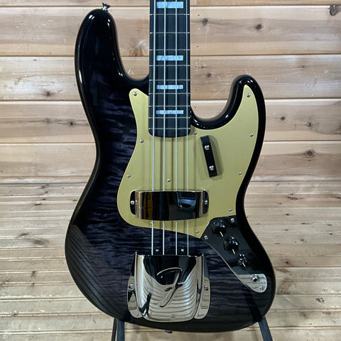 Fender Custom Shop 1964 Jazz Electric Bass NOS Guitar - Ebony Transparent w/Painted Headcap