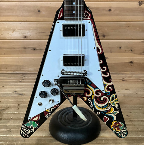 Epiphone Jimi Hendrix "Love Drops" Flying V Left Handed Electric Guitar - Ebony