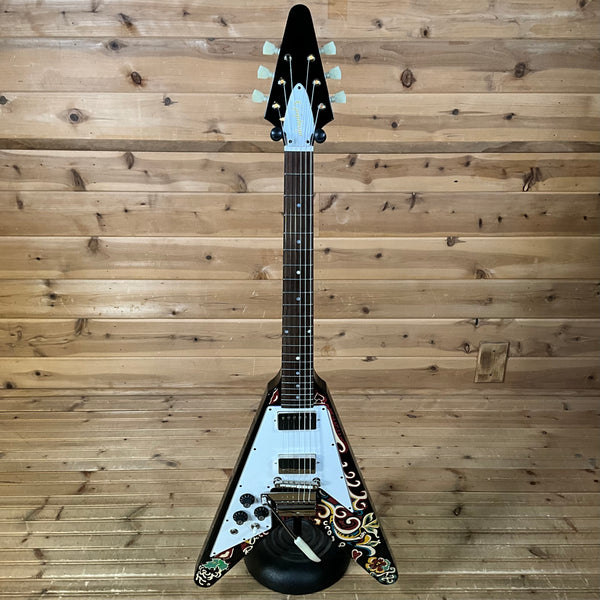 Epiphone Jimi Hendrix "Love Drops" Flying V Left Handed Electric Guitar - Ebony