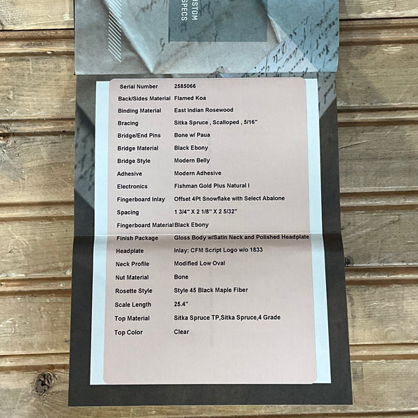 Martin Custom Shop NAMM Custom GPC Sitka/Koa Acoustic Guitar USED - Natural