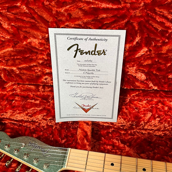 Fender Custom Shop 2003 NAMM Sparkle Telecaster Electric Guitar USED - Seafoam Sparkle