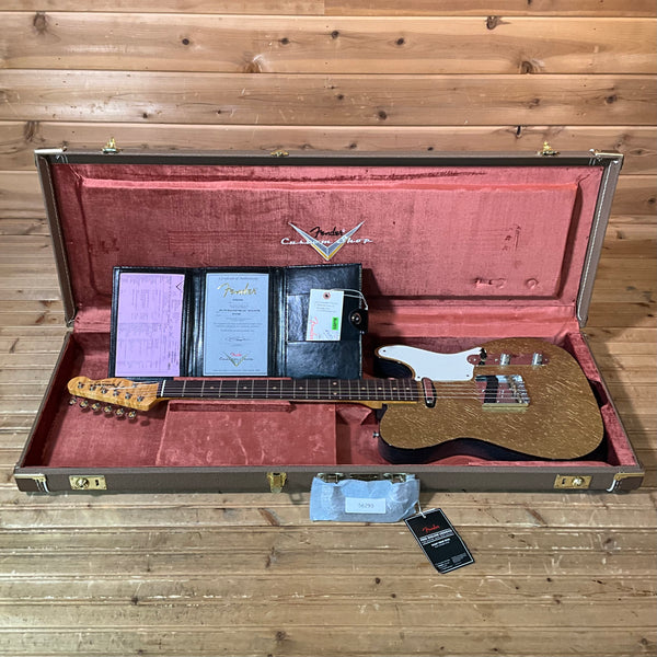Fender Custom Shop Limited Edition Telecaster Custom DLX Closet Classic Electric Guitar - Aged HLE Gold with Aged Charcoal Frost Metallic Sides