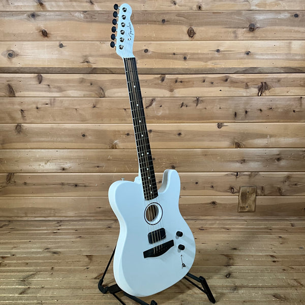 Fender Limited Edition Finneas American Acoustasonic Telecaster Electric Guitar - Satin Artic White