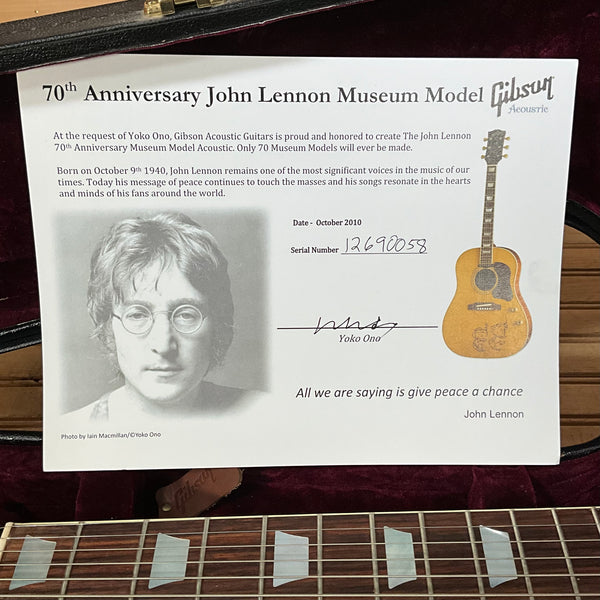 Gibson Custom 70th Anniversary John Lennon 1962 J-160E Museum Limited Edition Acoustic Guitar - Natural