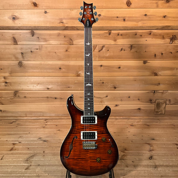PRS SE Custom 24 Semi-Hollow Piezo Electric Guitar - Orange Tiger Smokeburst