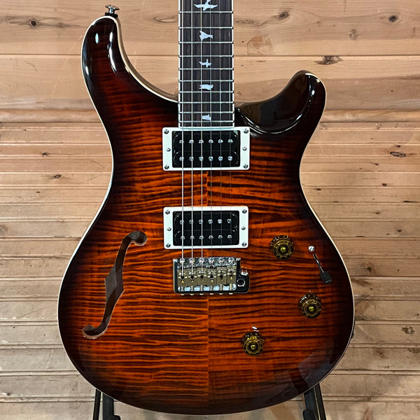 PRS SE Custom 24 Semi-Hollow Piezo Electric Guitar - Orange Tiger Smokeburst