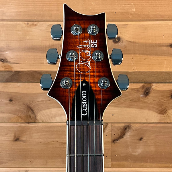 PRS SE Custom 24 Semi-Hollow Piezo Electric Guitar - Orange Tiger Smokeburst