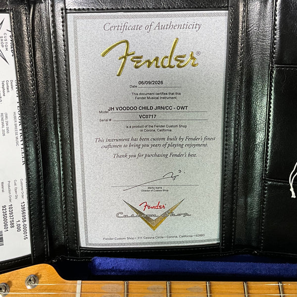 Fender Custom Shop Jimi Hendrix Voodoo Child Strat Journeyman Relic Electric Guitar - Olympic White