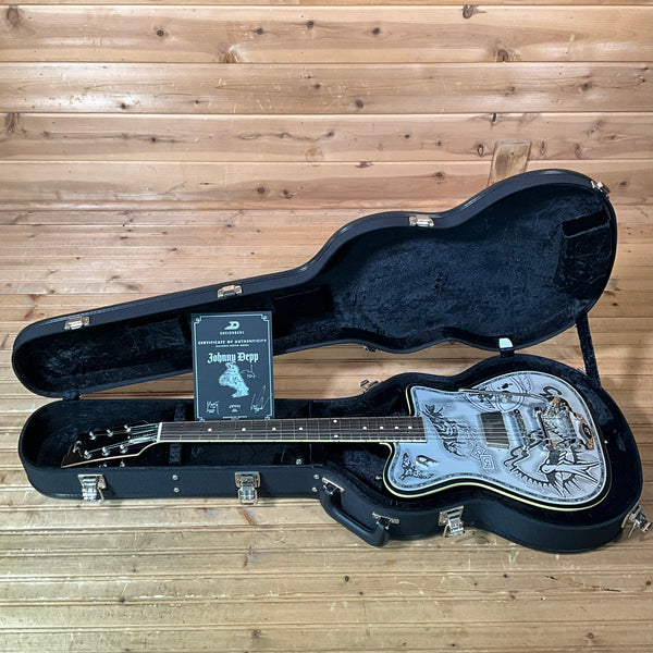 Duesenberg Johnny Depp Signature Electric Guitar - Aluminum W/ Johnny Depp Tattoo Artwork