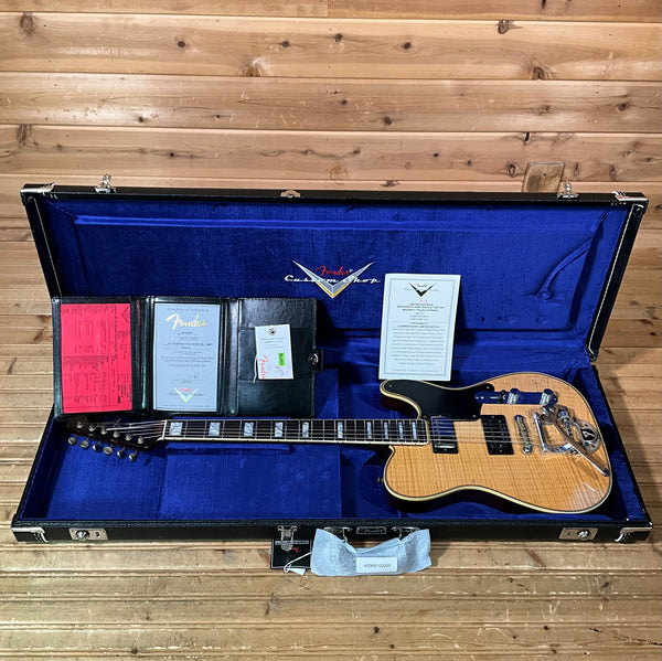 Fender Custom Shop Limited Edition Artisan Flametop HH Bigsby Telecaster Electric Guitar - Aged Natural