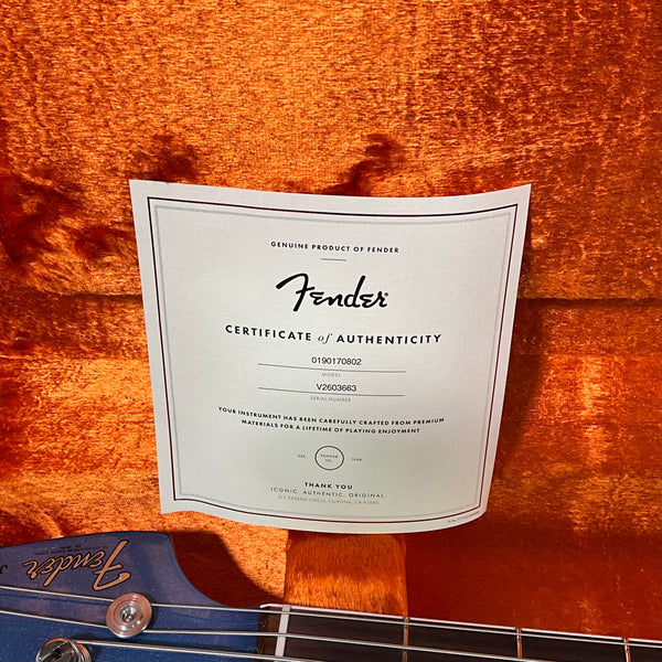 Fender American Vintage II 1966 Jazz Bass 4-String Electric Bass Guitar - Lake Placid Blue