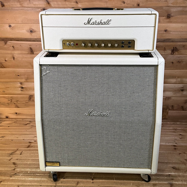 Marshall 1997 Anniversary Limited Edition 50W Guitar Amplifier Stack w/ PB100 Powerbrake Attenuator USED - White