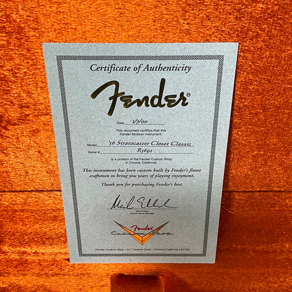 Fender Custom Shop 2000 '56 Stratocaster Closet Classic USED - 2-Color Sunburst