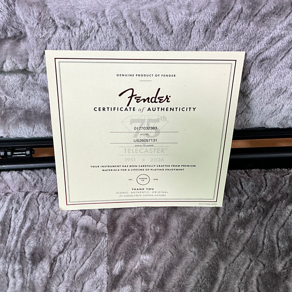 Fender 75th Anniversary American Professional Classic Carbonita Telecaster Electric Guitar - Ice Blue Metallic