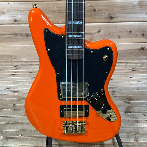 Fender Limited Edition Mike Kerr Signature Jaguar Electric Bass Guitar USED - Tiger's Blood Orange