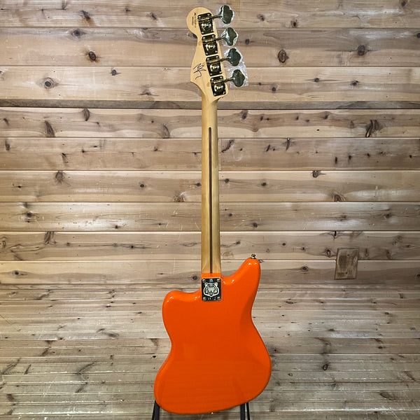 Fender Limited Edition Mike Kerr Signature Jaguar Electric Bass Guitar USED - Tiger's Blood Orange