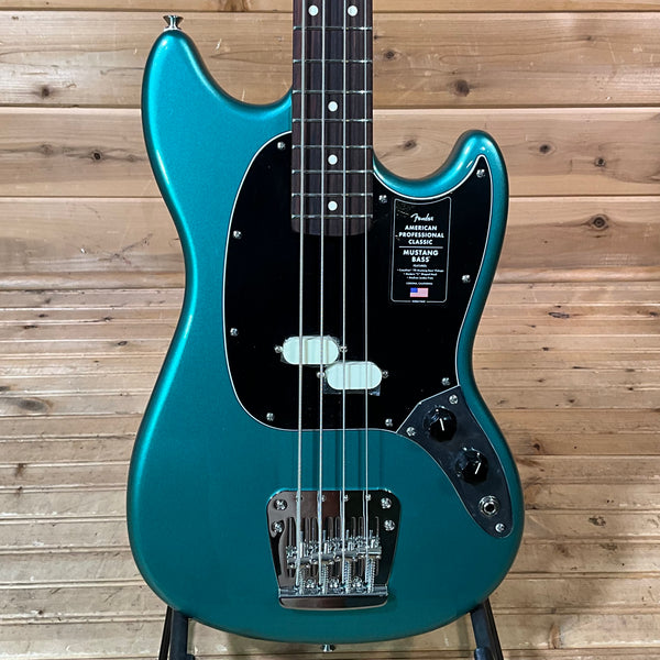 Fender American Professional Classic Mustang Electric Bass - Faded Sherwood Green Metallic