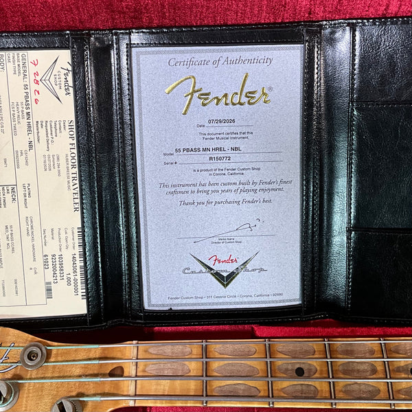 Fender Custom Shop 1955 Precision Bass Heavy Relic Electric Bass Guitar - Nocaster Blonde