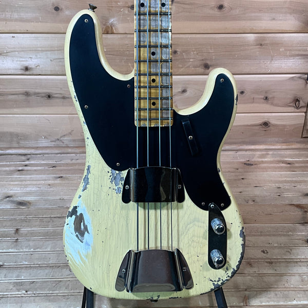 Fender Custom Shop 1955 Precision Bass Heavy Relic Electric Bass Guitar - Nocaster Blonde