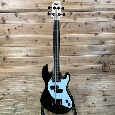 Kala Solid Body U-Bass 4-String Electric Bass Guitar - Jet Black