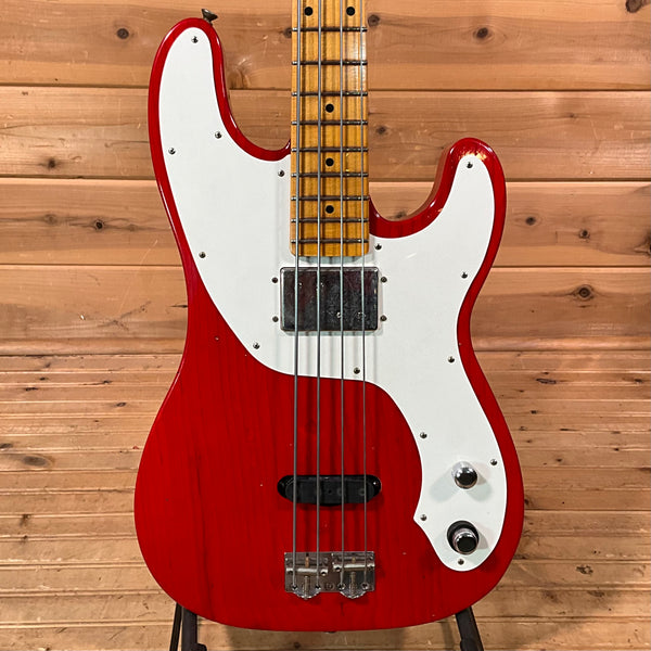 Fender Custom Shop 75th Anniversary Telecaster Electric Bass Guitar - Crimson Transparent