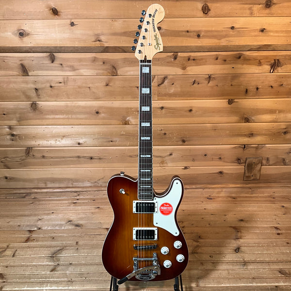 Squier Paranormal Troublemaker Telecaster Deluxe Bigsby Electric Guitar - Honey Sunburst
