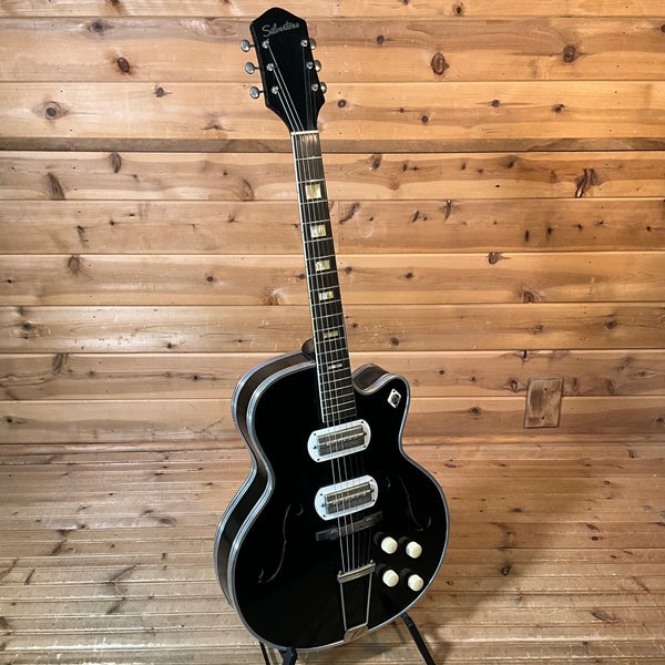 Silvertone 1446 Hollowbody Acoustic Guitar USED - Black