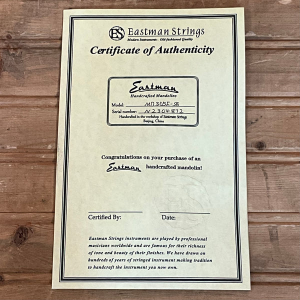 Eastman MD305E-SB A-Style Mandolin - Sunburst