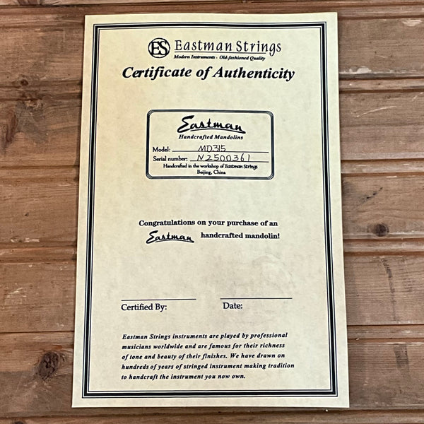 Eastman MD315 F-Style Mandolin - Classic