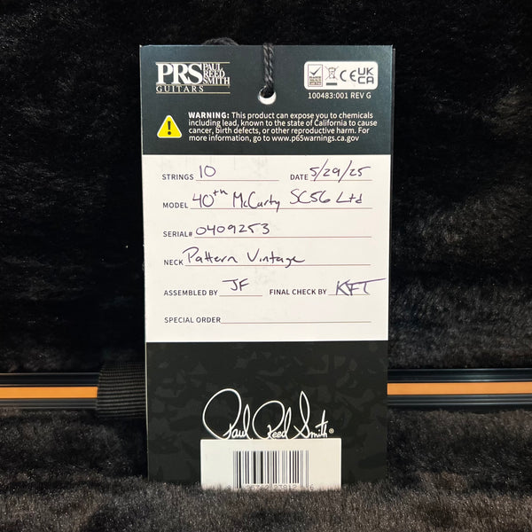 PRS 40th Anniversary McCarty SC56 Limited Edition Electric Guitar - Faded Blue Jean