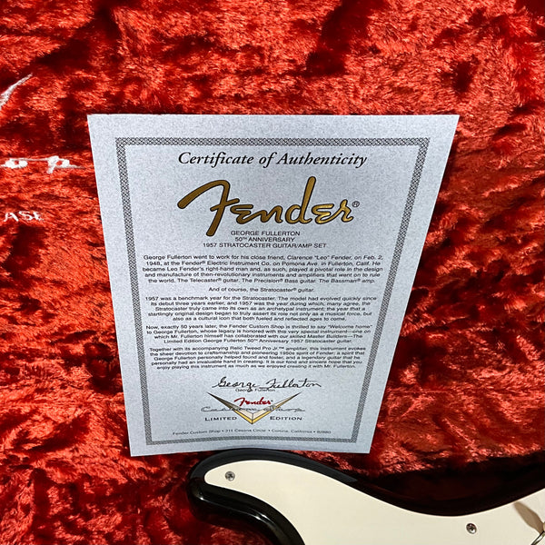 Fender Custom Shop George Fullerton 50th Anniversary 1957 Stratocaster Electric Guitar & Amplifier Set USED - 2 Color Sunburst